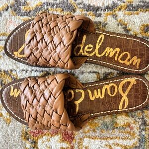Sam Edelman Tan Woven Slide Sandals